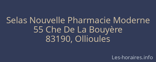 Selas Nouvelle Pharmacie Moderne
