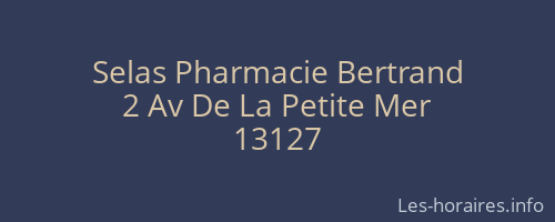 Selas Pharmacie Bertrand