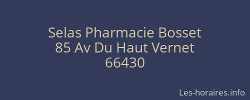 Selas Pharmacie Bosset