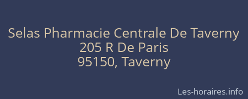 Selas Pharmacie Centrale De Taverny