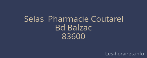 Selas  Pharmacie Coutarel