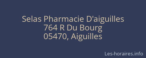 Selas Pharmacie D'aiguilles