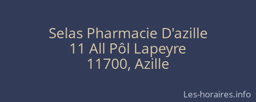 Selas Pharmacie D'azille