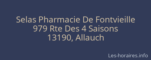 Selas Pharmacie De Fontvieille