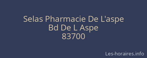 Selas Pharmacie De L'aspe