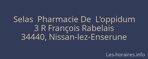 Selas  Pharmacie De  L'oppidum