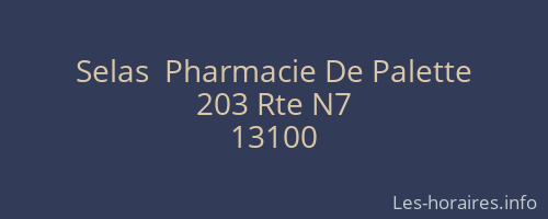 Selas  Pharmacie De Palette