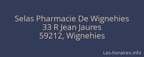 Selas Pharmacie De Wignehies