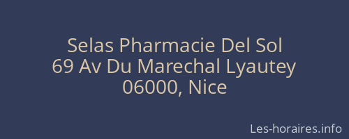Selas Pharmacie Del Sol