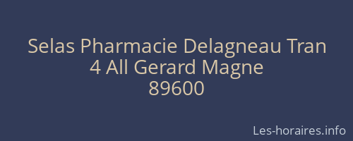 Selas Pharmacie Delagneau Tran