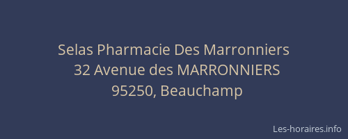 Selas Pharmacie Des Marronniers