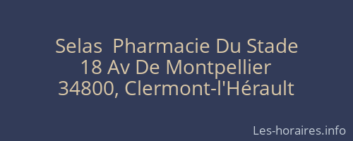 Selas  Pharmacie Du Stade