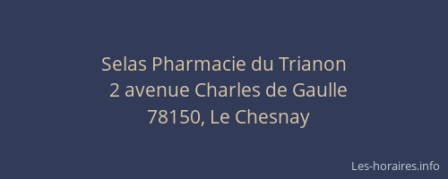 Selas Pharmacie du Trianon