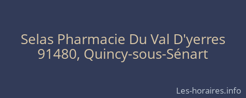 Selas Pharmacie Du Val D'yerres