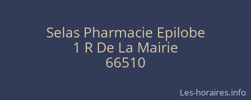 Selas Pharmacie Epilobe