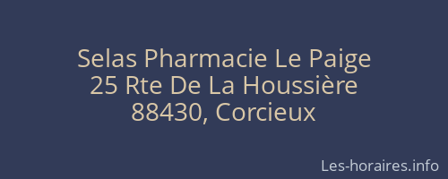 Selas Pharmacie Le Paige