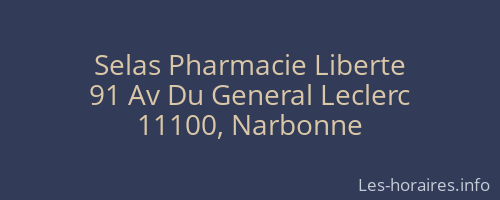 Selas Pharmacie Liberte