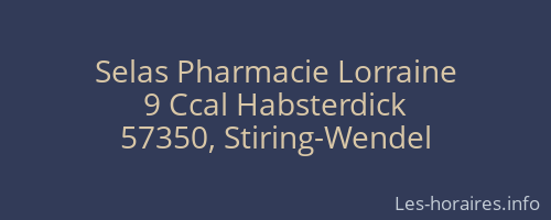 Selas Pharmacie Lorraine