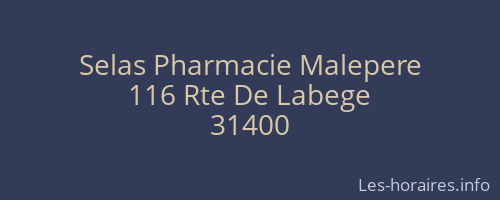 Selas Pharmacie Malepere