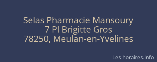 Selas Pharmacie Mansoury