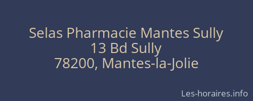 Selas Pharmacie Mantes Sully