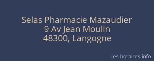 Selas Pharmacie Mazaudier