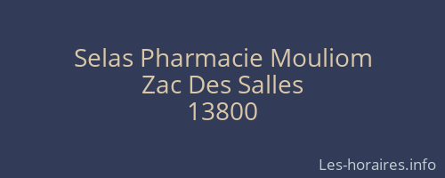Selas Pharmacie Mouliom