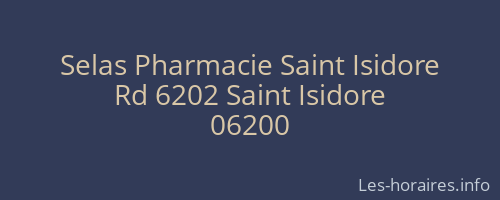 Selas Pharmacie Saint Isidore
