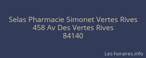 Selas Pharmacie Simonet Vertes Rives