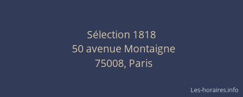 Sélection 1818