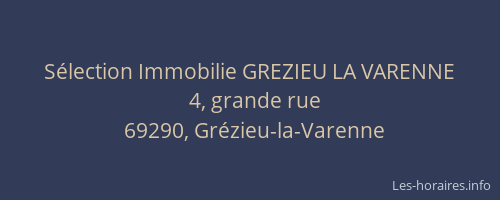 Sélection Immobilie GREZIEU LA VARENNE