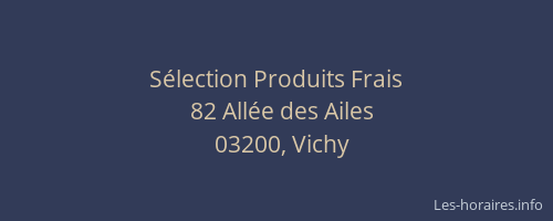 Sélection Produits Frais