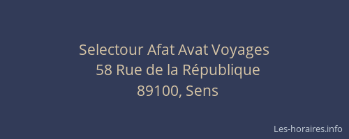 Selectour Afat Avat Voyages