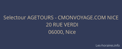 Selectour AGETOURS - CMONVOYAGE.COM NICE