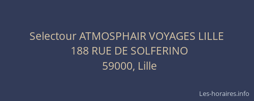 Selectour ATMOSPHAIR VOYAGES LILLE
