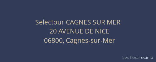 Selectour CAGNES SUR MER