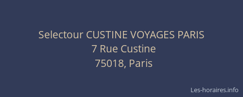 Selectour CUSTINE VOYAGES PARIS