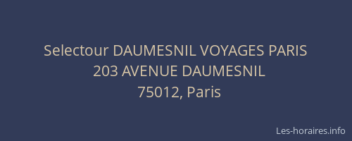 Selectour DAUMESNIL VOYAGES PARIS