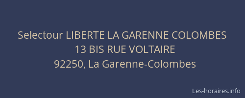 Selectour LIBERTE LA GARENNE COLOMBES