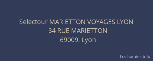 Selectour MARIETTON VOYAGES LYON