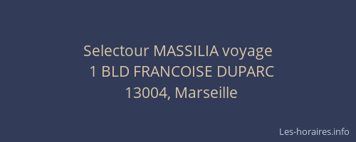 Selectour MASSILIA voyage