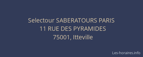 Selectour SABERATOURS PARIS