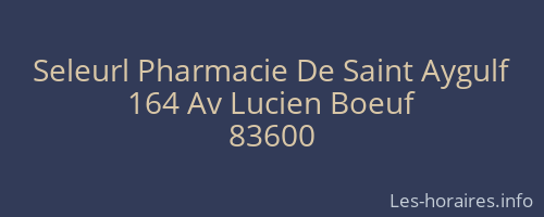 Seleurl Pharmacie De Saint Aygulf