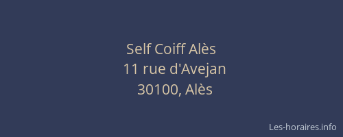 Self Coiff Al&egrave;s