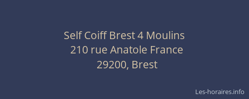 Self Coiff Brest 4 Moulins