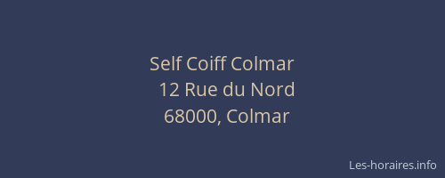 Self Coiff Colmar
