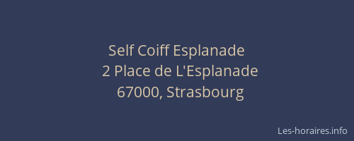 Self Coiff Esplanade