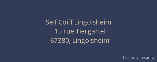 Self Coiff Lingolsheim