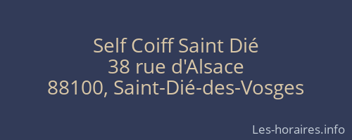 Self Coiff Saint Dié