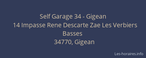 Self Garage 34 - Gigean